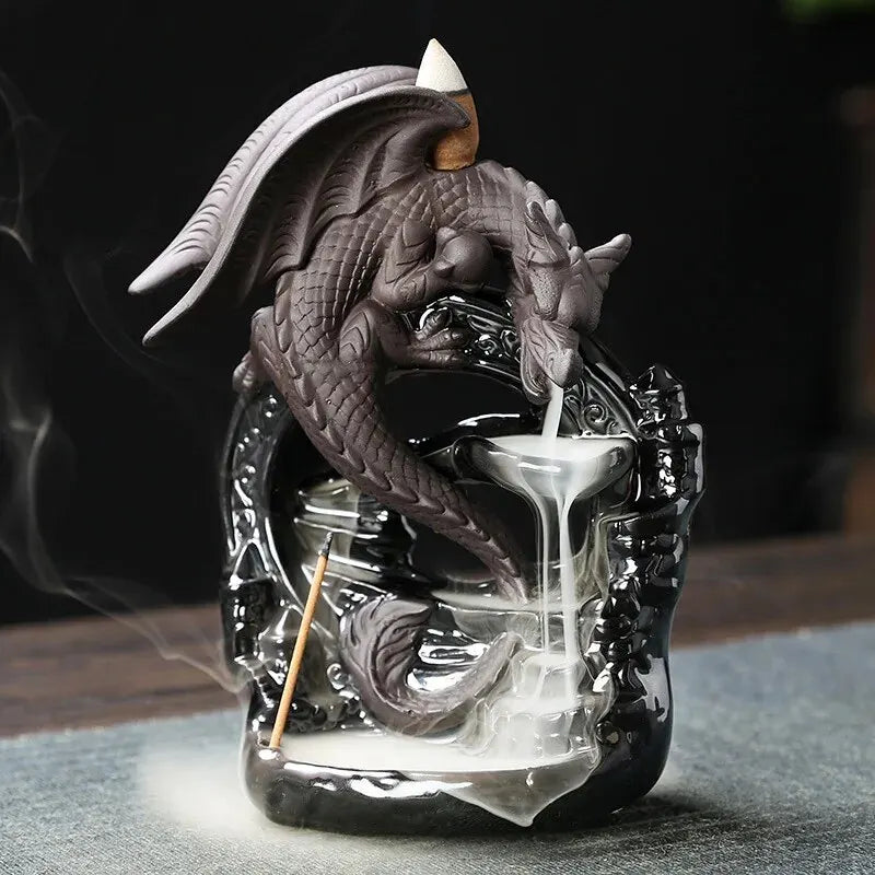 Ornamental Dragon Waterfall Incense Burner